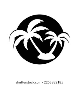 Palm tree summer logo template vector illustration