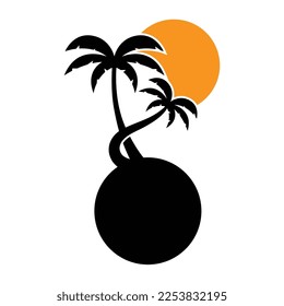 Palm tree summer logo template vector illustration