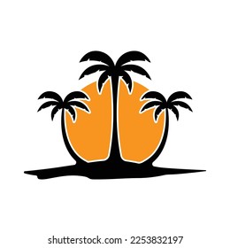 Palm tree summer logo template vector illustration