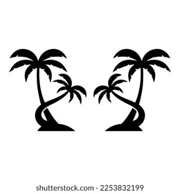 Plantilla de logotipo de verano de árbol de palma ilustración vectorial
