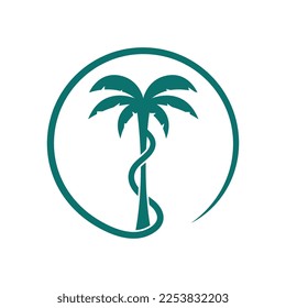 Palm tree summer logo template vector illustration
