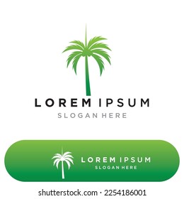 Palm tree summer logo template vector illustration