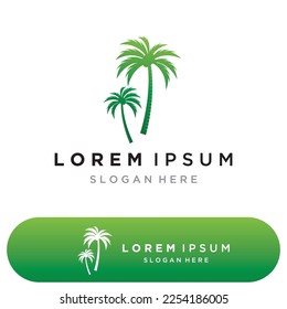Palm tree summer logo template vector illustration