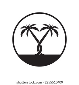 Palm tree summer logo template vector illustration