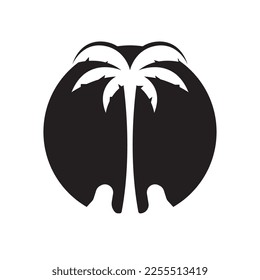 Plantilla de logotipo de verano de árbol de palma ilustración vectorial