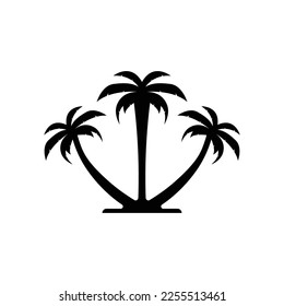 Palm tree summer logo template vector illustration
