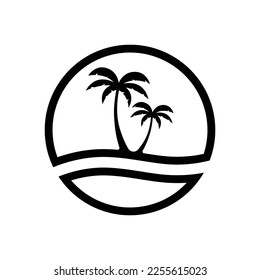 Palm tree summer logo template vector illustration