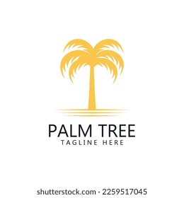 Palm tree summer logo template vector illustration