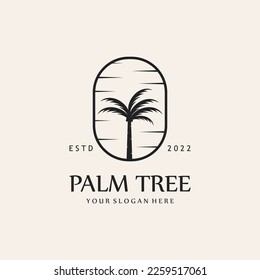 Palm tree summer logo template vector illustration