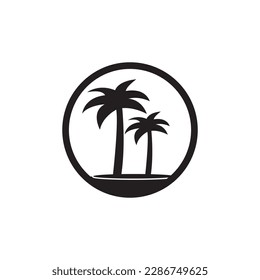 Palm tree summer logo template vector illustration