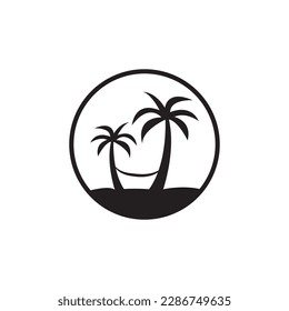Palm tree summer logo template vector illustration