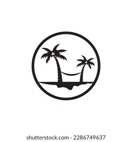Palm tree summer logo template vector illustration