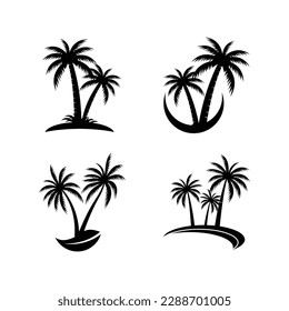 Palm tree summer logo template vector illustration