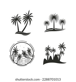 Palm tree summer logo template vector illustration