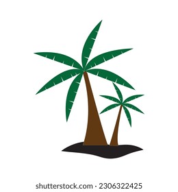 Palm tree summer logo template vector illustration