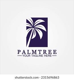 Palm-Baum-Sommerlogo-Vorlage, Vektorgrafik