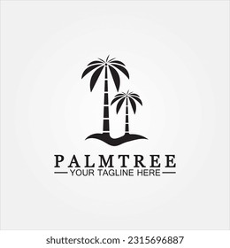 Palm tree summer logo template vector illustration