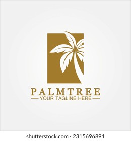Palm tree summer logo template vector illustration