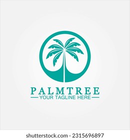 Plantilla de logotipo de verano de árbol de palma ilustración vectorial