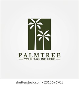 Palm tree summer logo template vector illustration