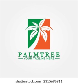 Palm tree summer logo template vector illustration