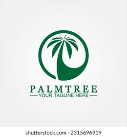 Palm tree summer logo template vector illustration