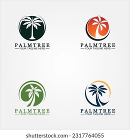 Palm tree summer logo template vector illustration