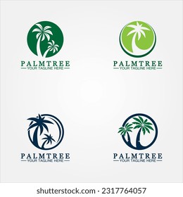 Palm tree summer logo template vector illustration