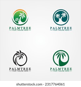 Palm tree summer logo template vector illustration