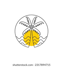 Plantilla de logotipo de verano de árbol de palma ilustración vectorial