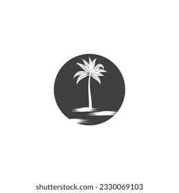 Palm tree summer logo template vector illustration holiday business element and symbol design 