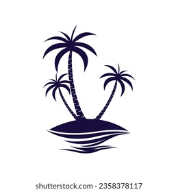 Palm tree summer logo template vector illustration