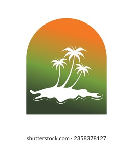 Plantilla de logotipo de verano de árbol de palma ilustración vectorial