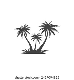 Palm tree verano logo plantilla ilustración vectorial