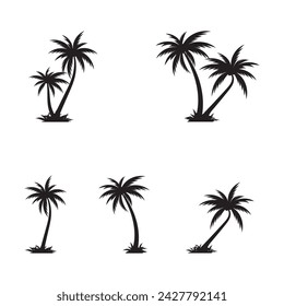 Palm tree summer logo template vector illustration