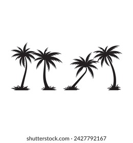 Palm tree summer logo template vector illustration