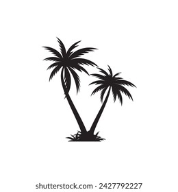 Palm tree verano logo plantilla ilustración vectorial