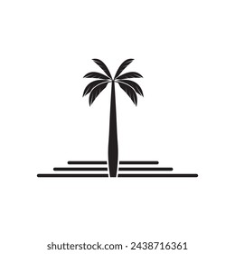 Palm tree verano logo plantilla ilustración vectorial