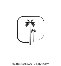 Palm tree summer logo template vector illustration