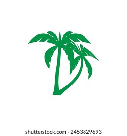 Palm tree summer logo template vector illustration