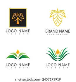 Palm tree verano logo Ilustración vectorial de Plantilla
