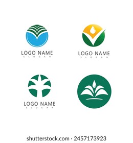 Palm tree summer logo template vector illustration