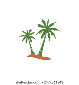 Palm tree summer logo template vector illustration