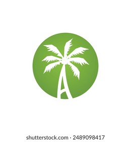 Palm tree summer logo template vector illustration
