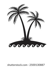 Palm tree summer logo template vector illustration stock illustration