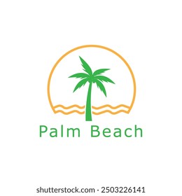 Palm tree summer logo template vector illustration