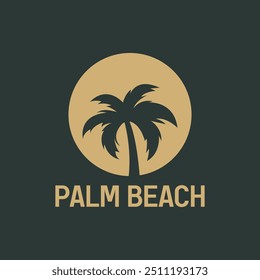 Palm tree summer logo template vector illustration