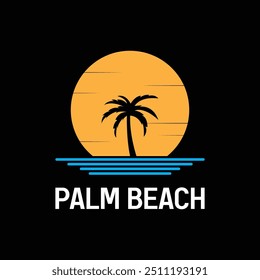 Palm tree summer logo template vector illustration