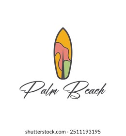 Palm tree summer logo template vector illustration