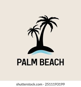 Ilustración vectorial de Plantilla de logotipo de verano de palmera